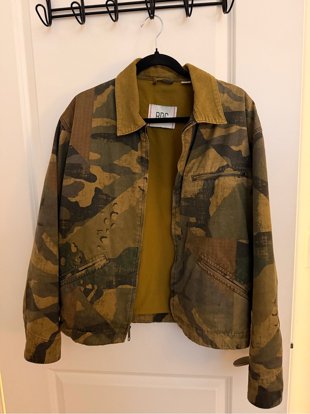 BDG Camouflage Field Jacket in Olive and Brown